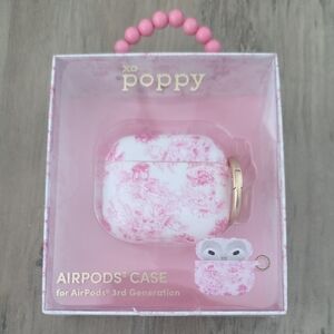 XO Poppy Pink and White AirPods 3rd Generation Case
